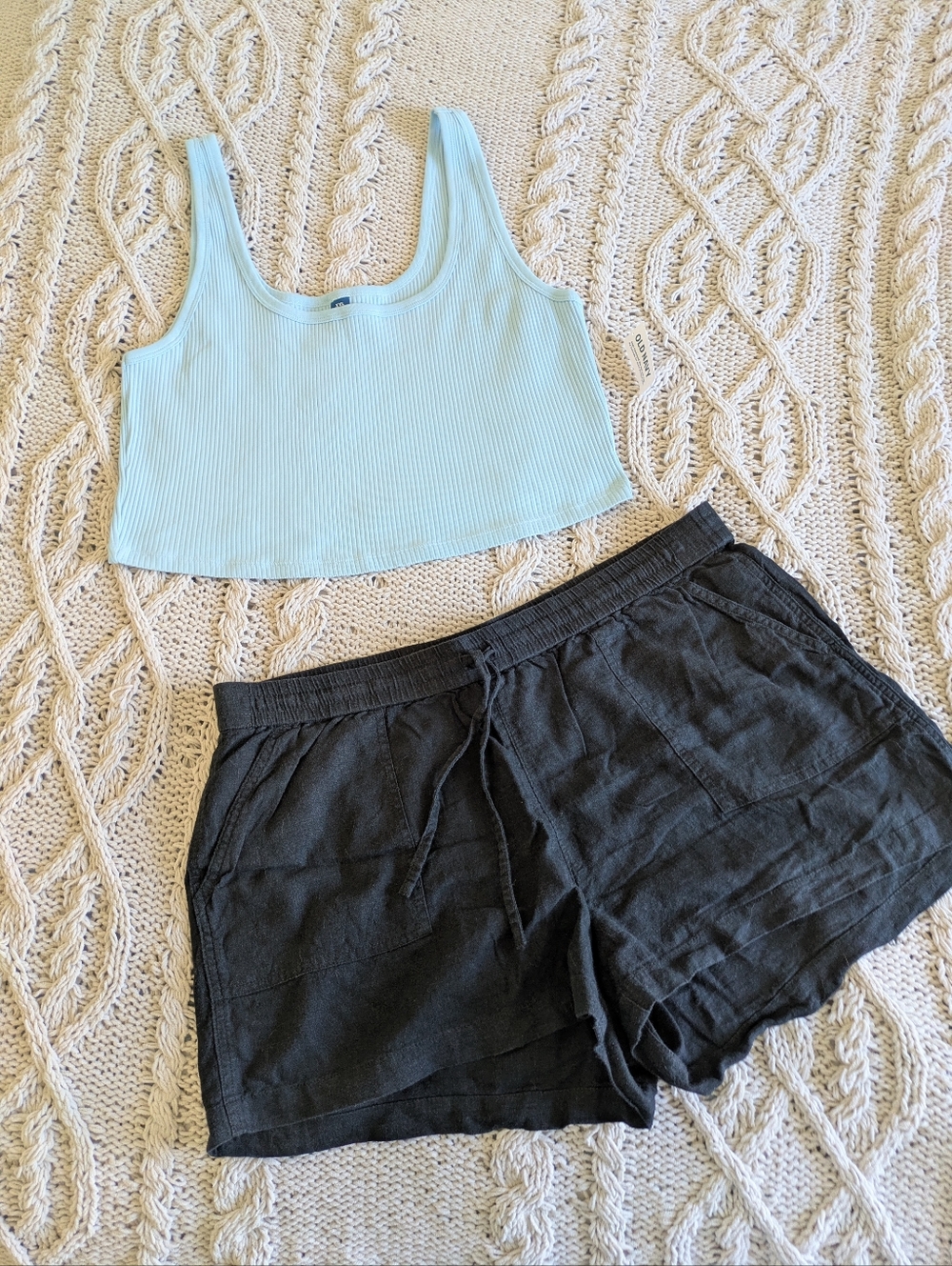 NWT Rib Knit Baby Blue Ultra Crop Tank Sz XXL
